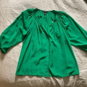 Victoria’s Secret Kelly green silk blouse